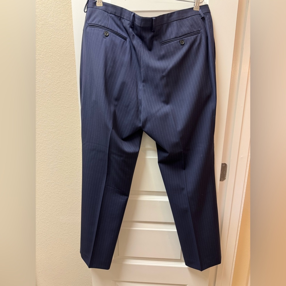 Banana Republic Slim Fit Navy Pinstripe Trousers - Picture 3 of 3